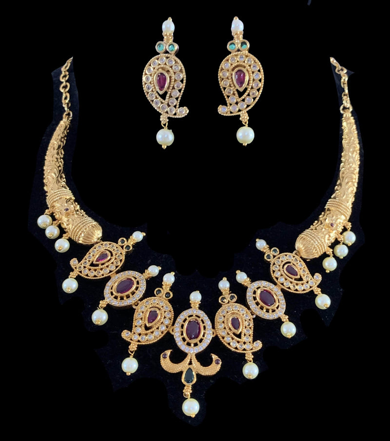NS31 Gold plated kanthi necklace set ( READY TO SHIP )