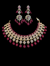 NS231 Parisha necklace set in ruby  ( SHIPS IN 4 WEEKS )