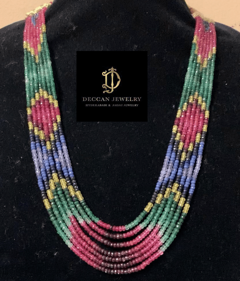 Rainbow bead necklace 7 lines(READY TO SHIP)