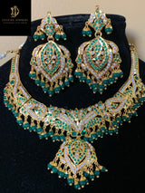 NS62 Taseen necklace set in emerald (READY TO SHIP)