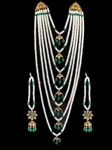 SAT36 Hyderabadi satlada in Fresh water pearls and emeralds (SHIPS IN 4 WEEKS )