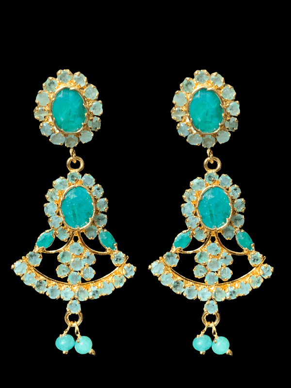 emerald earrings -DER3 ( READY TO SHIP )