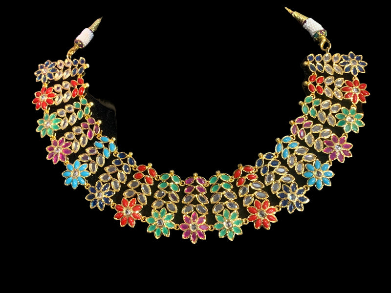Aham Silver Kempu Navratna pendant-Buy Silver Gold Plated Jewellery Online  — KO Jewellery