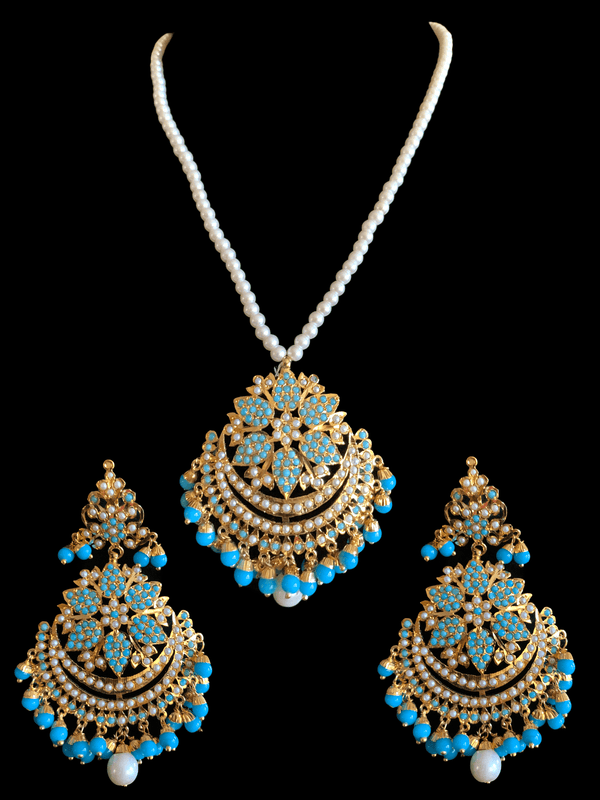 PS414 Mohini pendant set ( turquoise   )READY TO SHIP