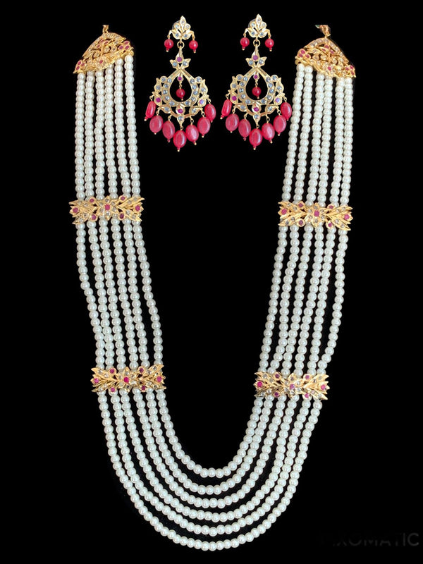 LN66 Laura hyderbadi pearl haar with earrings ( READY TO SHIP)