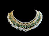 NS284 Faiza necklace set in fresh water pearls - green   (SHIPS IN 3 WEEKS  )