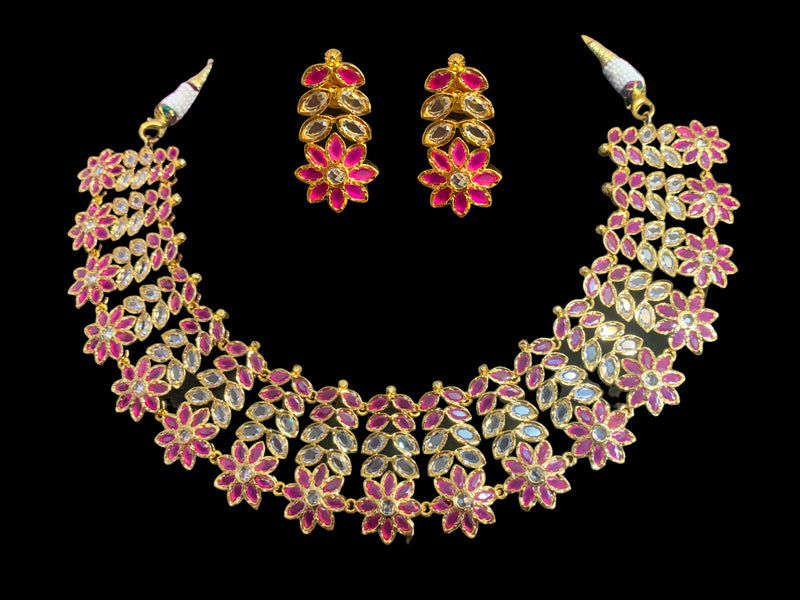 NS374 MIZAN Hyderabadi gold plated necklace set ( READY TO SHIP )