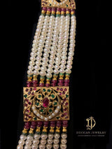 Madhavi rani haar in ruby emeralds in silver