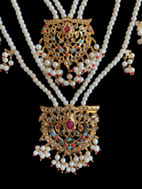 SAT60 Maahi bridal Hyderabadi three layered necklace with earrings ( READY TO SHIP )