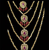 SAT32 Gold plated beads satlada in ruby ( SHIPS IN 4 WEEKS )