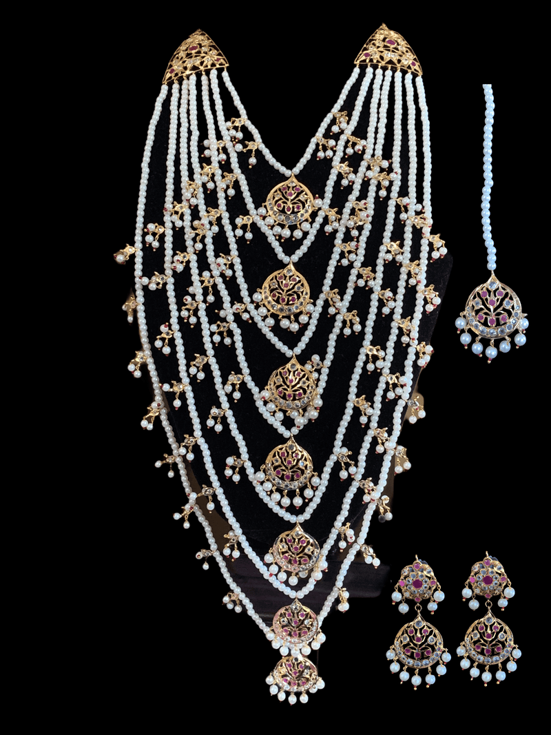 SAT17 Asmara Hyderabadi bridal satlada - ruby   ( READY TO SHIP)