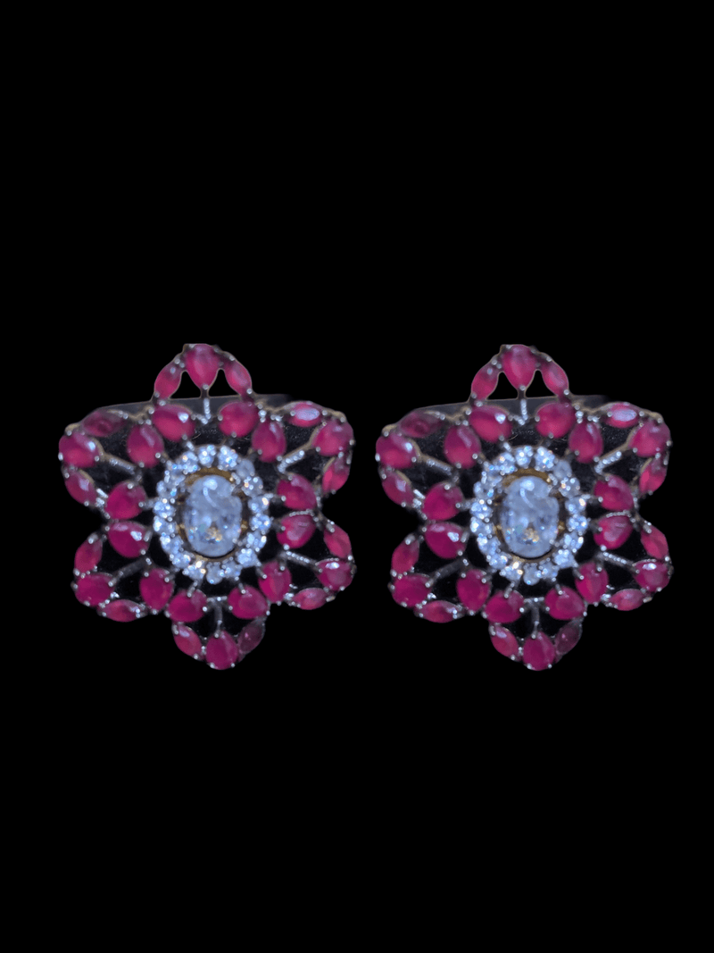 Cz necklace set - ruby  ( READY TO SHIP)
