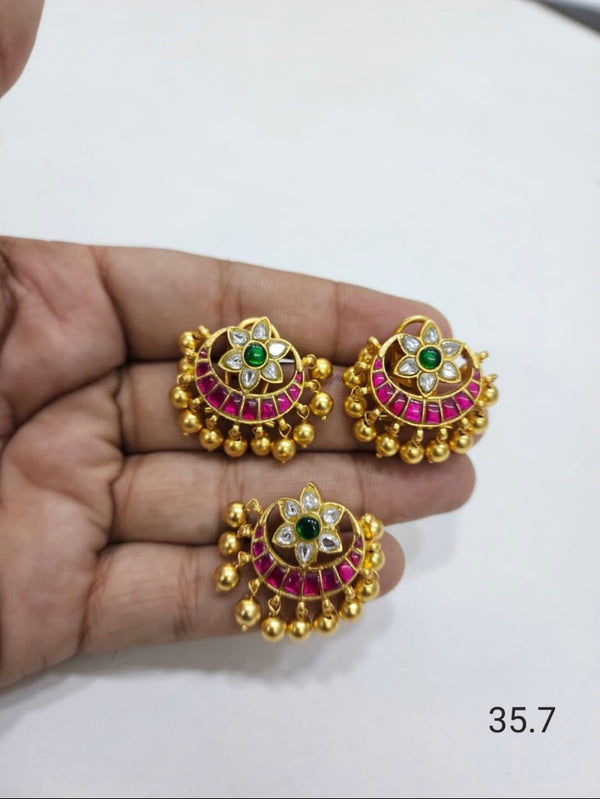 gold plated silver pendant earrings set