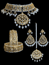 BR89 Neema bridal Hyderabadi set in pearls(SHIPS IN 4 WEEKS )