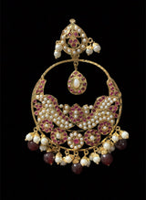 Roma   oversized  chandbali earrings ( Ruby   ) READY TO SHIP