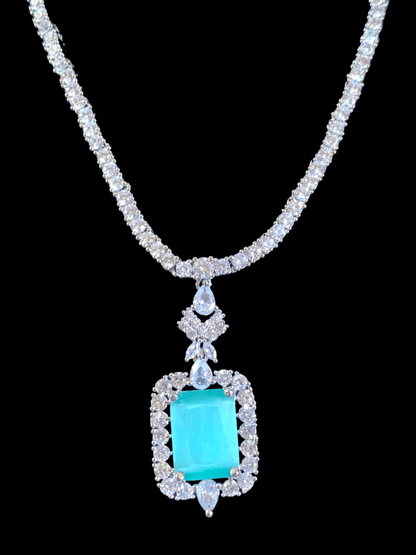 NS278  Myrha cz necklace set -MINT (  READY TO SHIP )