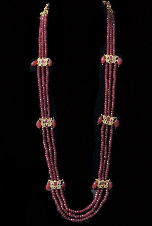 LN64 Raina Ruby  beads  necklace (SHIPS IN 2 WEEKS )