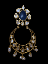 DER66 Evie cz earrings in fresh water pearls - BLUE ( READY TO SHIP)