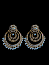 DER103 large hyderabadi Chandbali earrings in fresh water pearls (SHIPS IN 4 WEEKS )