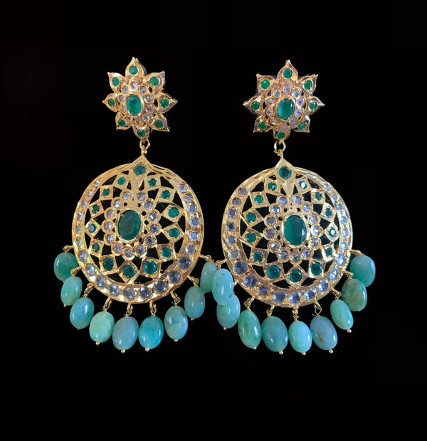 DER230 Hana emerald  earrings ( READY TO SHIP)