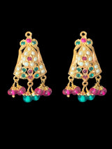 Gold plated silver pendant set in ruby emerald ( READY TO SHIP )