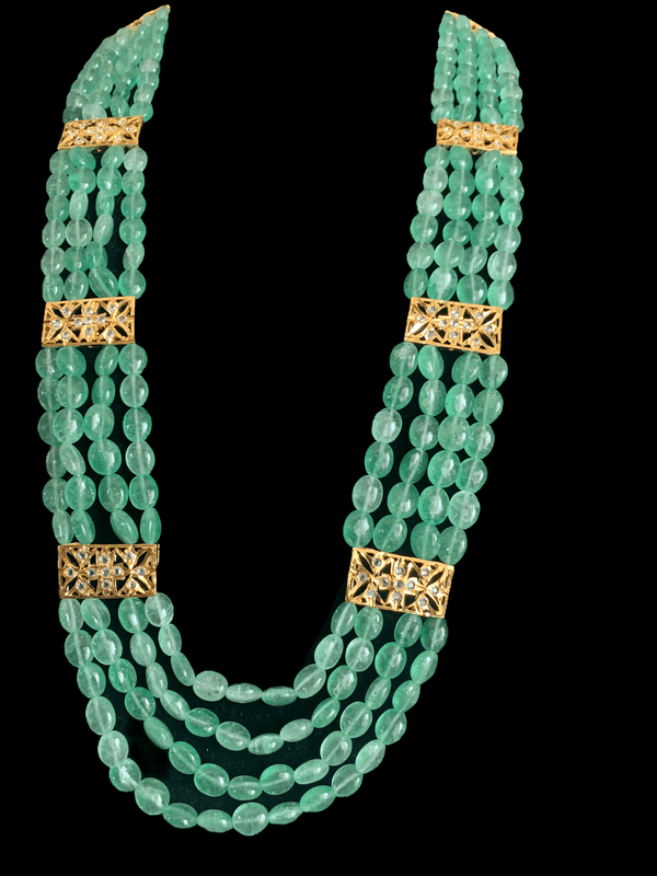 LN59 Ghazal emerald beads Rani haar ( SHIPS IN 4 WEEKS )