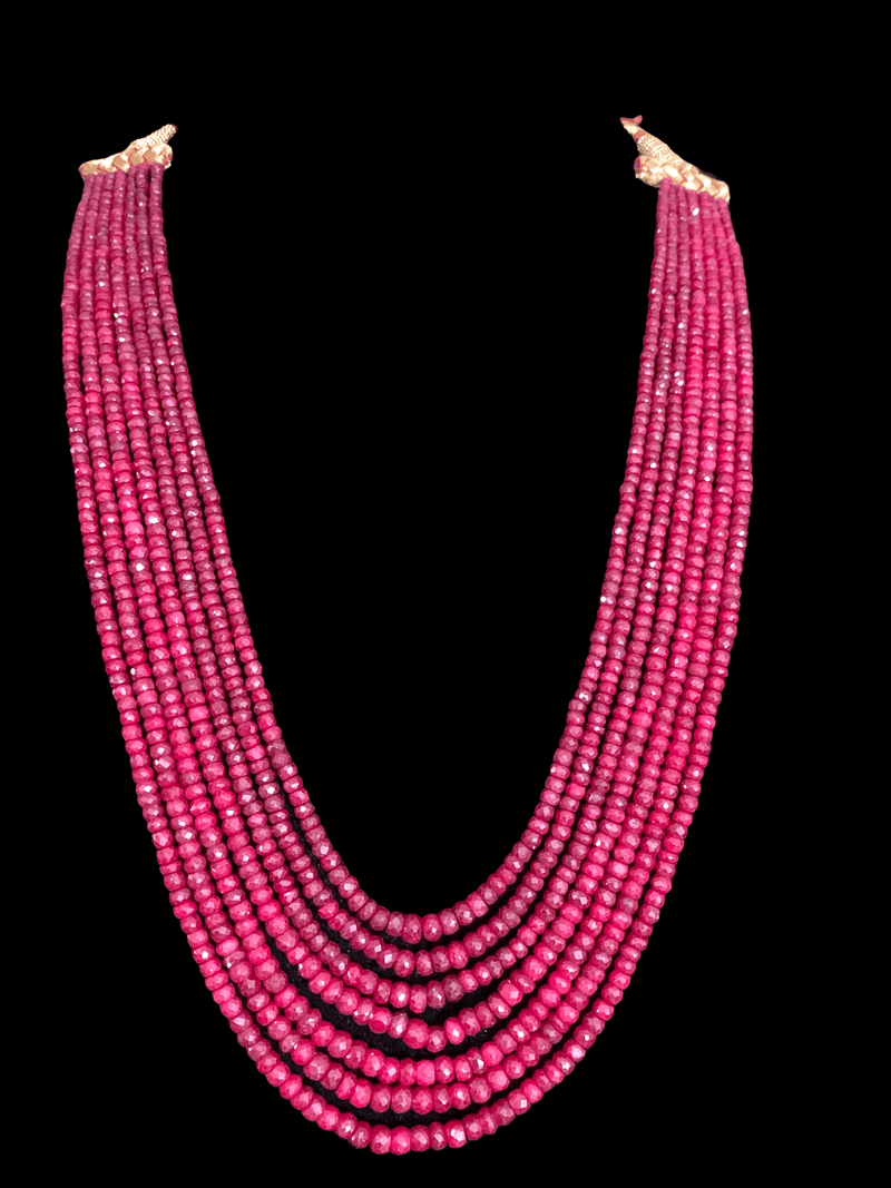 NS294  Seven layer ruby beads necklace  (READY TO SHIP)