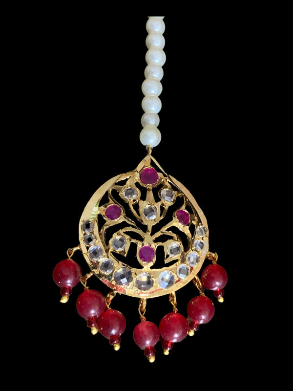 DJTK26  Insia ruby tika in shell pearls (READY TO SHIP )