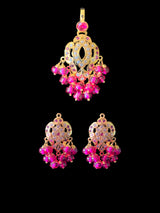 Gold plated silver pendant set in ruby
