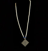 Nandini Blue   long pendant set with earrings in  fresh water pearls (READY TO SHIP )