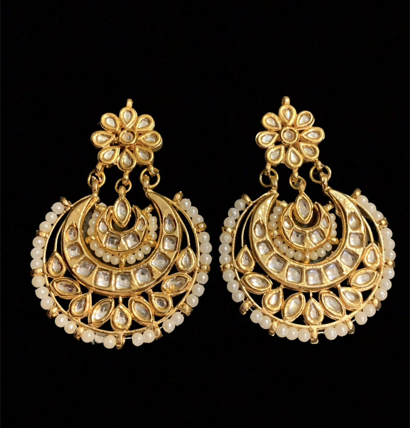 Ruhina   Kundan chandbali earrings  DER20 (SHIPS IN 4 WEEKS )