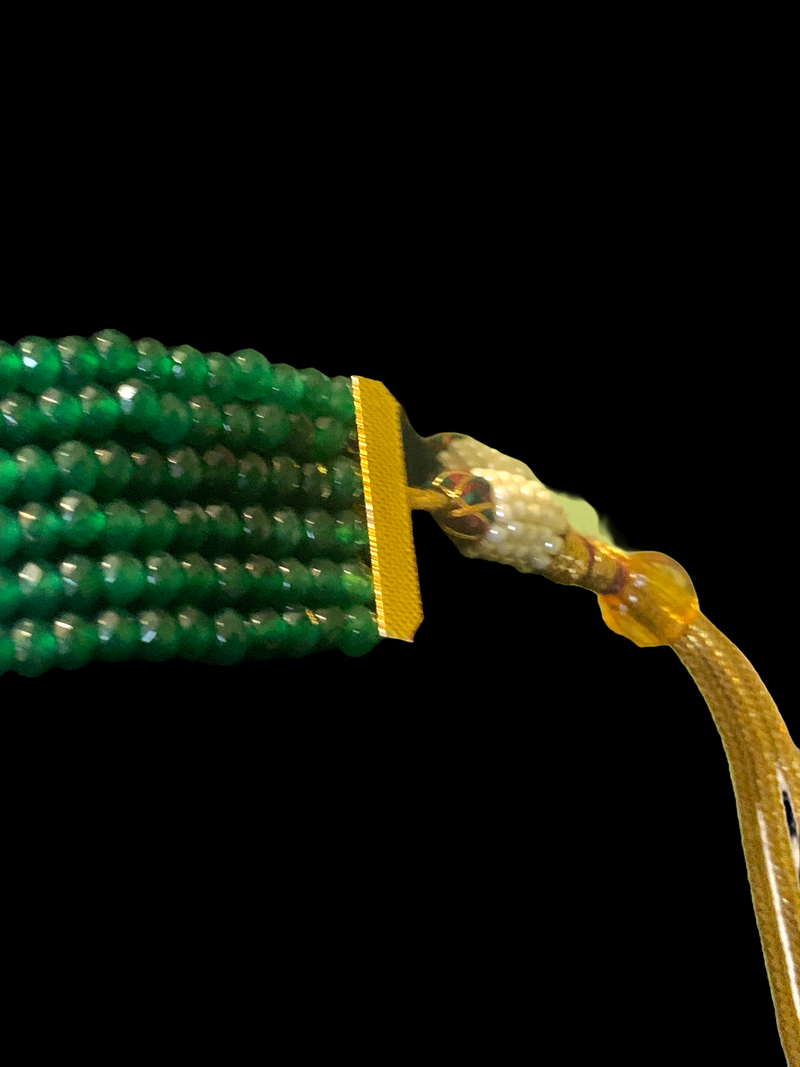 C195 Adya choker in green  beads  ( READY TO SHIP )