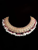NS104 Zoya necklace set in ruby beads (SHIPS IN 4 WEEKS )