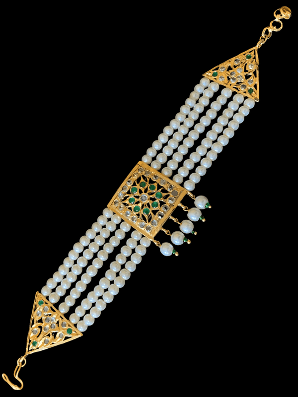 B69  Ariha emerald  pearl bracelet ( READY TO SHIP )