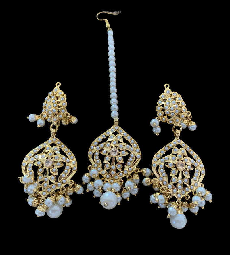 Yashvi Rani haar with earrings tika ( READY TO SHIP )