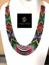 Rainbow bead necklace 7 lines(READY TO SHIP)