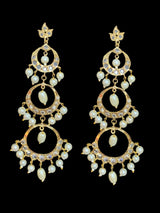 DER50 Eva multilayered Chandbali earrings in pearls ( SHIPS IN 4 WEEKS )