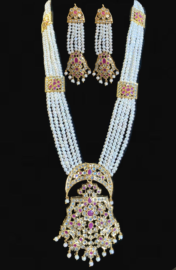 Dua hyderabadi Rani haar in fresh water pearls ( READY TO SHIP )