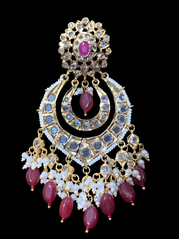 Liam hyderabadi Chandbali - ruby  ( SHIPS IN 4 WEEKS  )