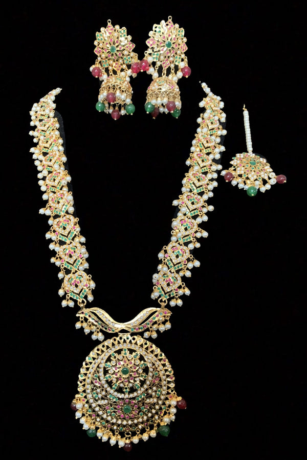 Sehba pearl rani haar in ruby emeralds ( SHIPS IN 4 WEEKS )