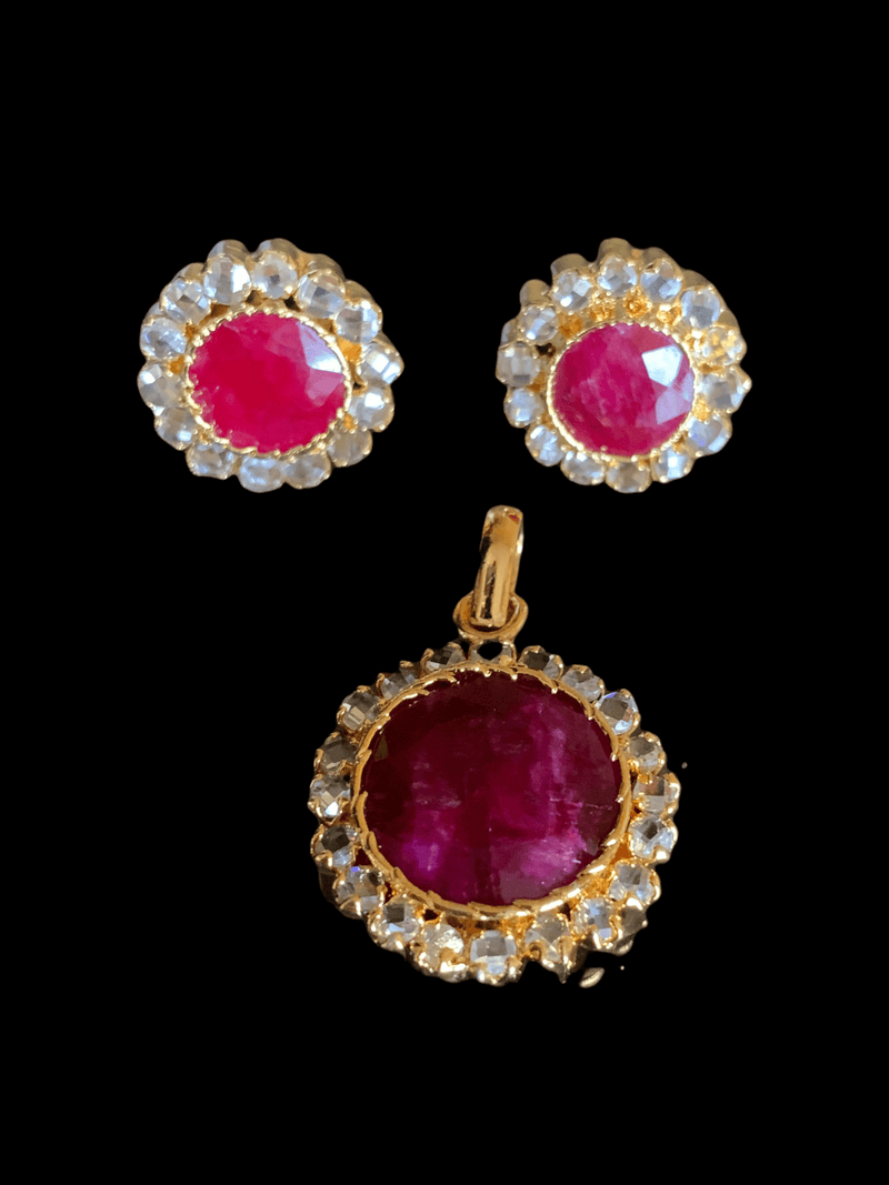 PS88 Pendant set with rubies  ( READY TO SHIP )