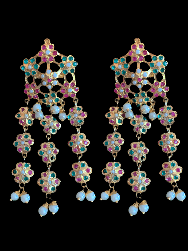 DER122 Suhaasi  earrings - ruby emerald (READY TO SHIP)