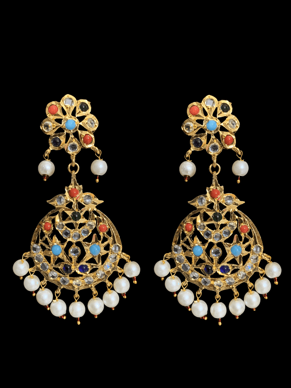 DER80 Laya navratan earrings   (READY TO SHIP)