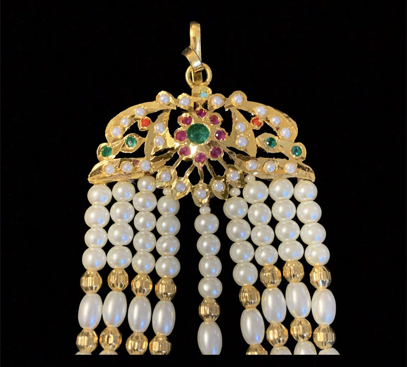 Hema jadau jhoomar in navratan  ( READY TO SHIP )