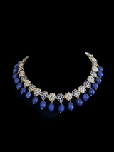 NS224 Meenaz necklace with sapphire beads ( READY TO SHIP )
