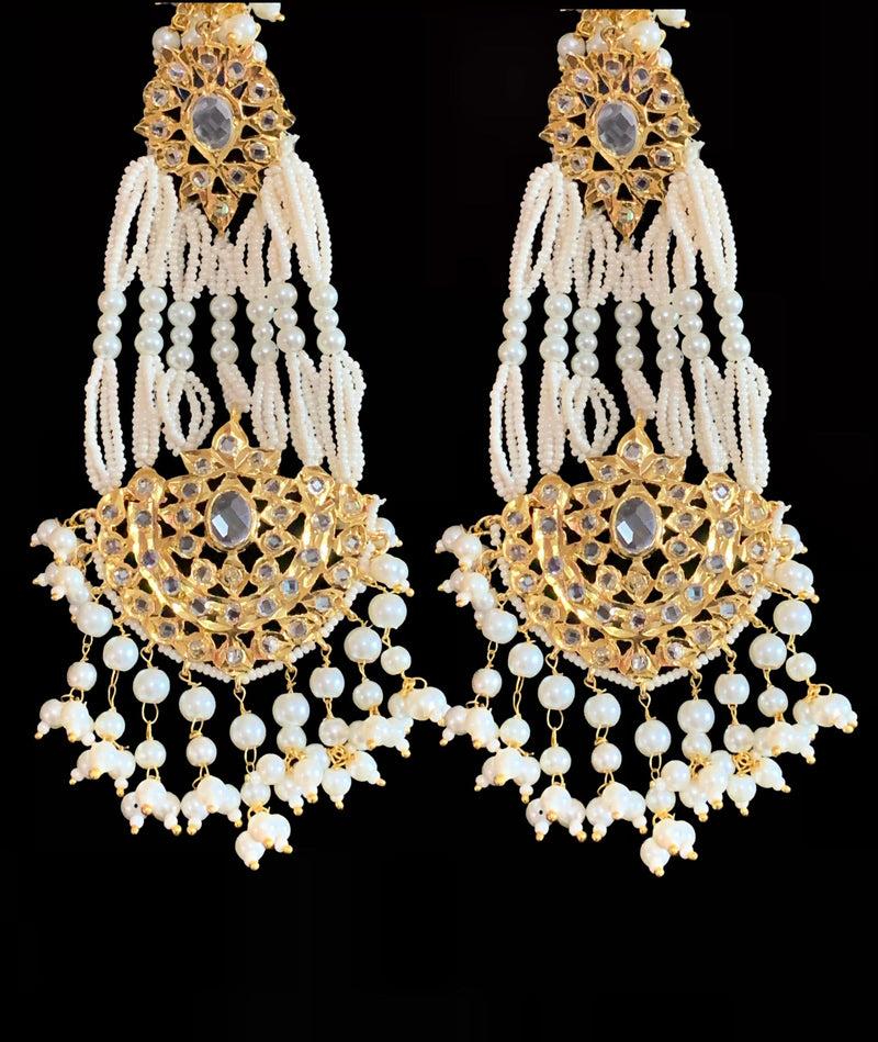 DER82 Lana jhoomar earrings - pearls (SHIPS IN 4 WEEKS )