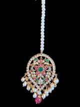 NS250  Chriselle necklace set in Navratan  ( SHIPS IN 4 WEEKS )