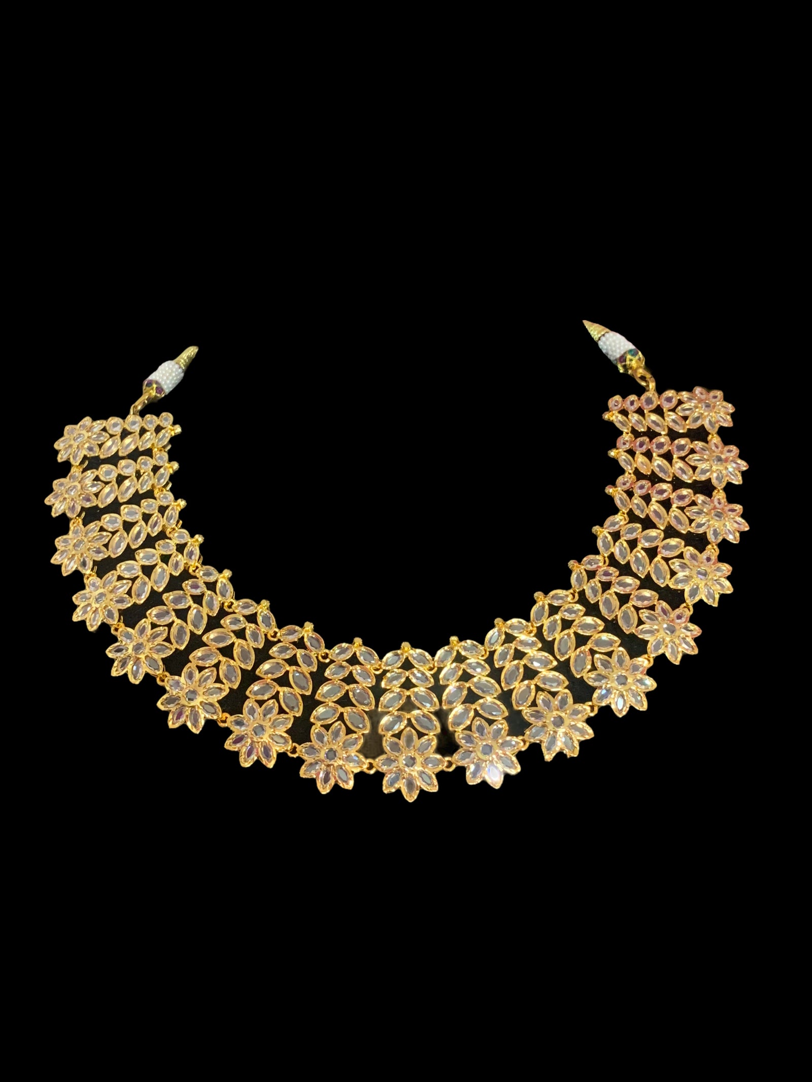 NS366 MIZAN Hyderabadi gold plated necklace set ( READY TO SHIP