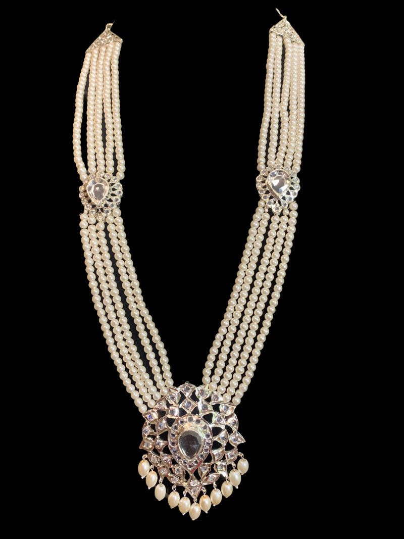 LN167 Rachel pearl  long necklace set , ( SHIPS IN 3 WEEKS )