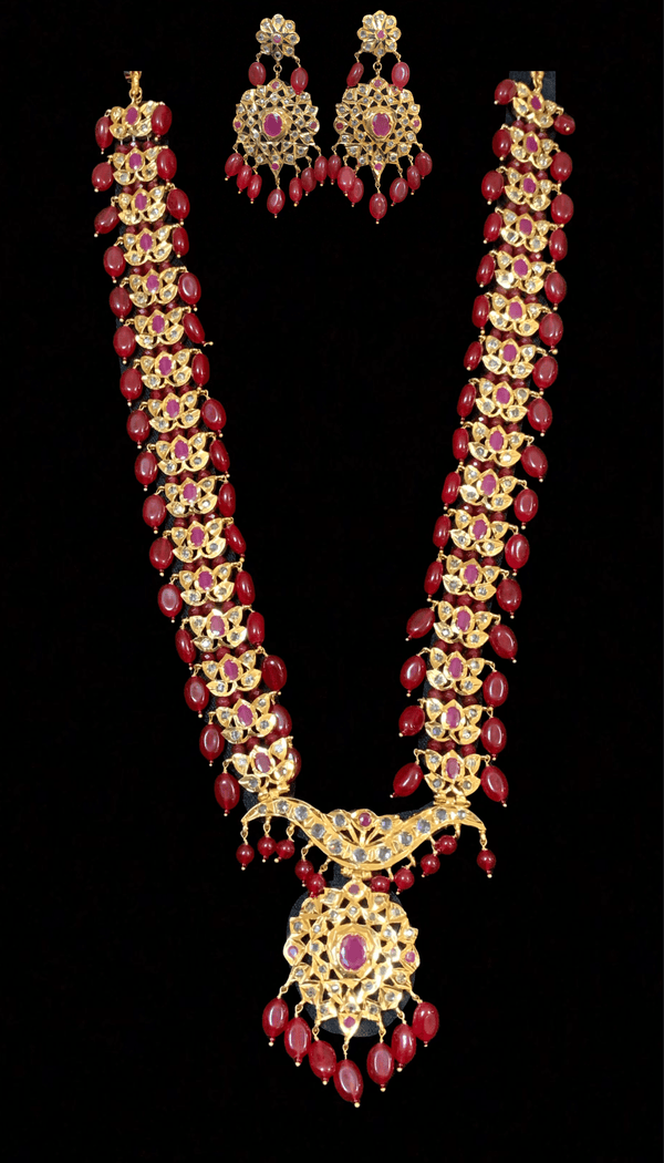 LN48 Asif jaahi rani haar in rubies ,( READY TO SHIP )